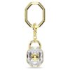 Porte-clés de forme ovale, blanc, plaqué or Porte-clés de forme ovale, blanc, plaqué or