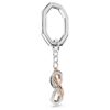 Porte-clés Infinity, blanc, finition métaux mélangés Porte-clés Infinity, blanc, finition métaux mélangés