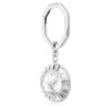 Porte-clés à maillons ronds, blanc, plaqué rhodium