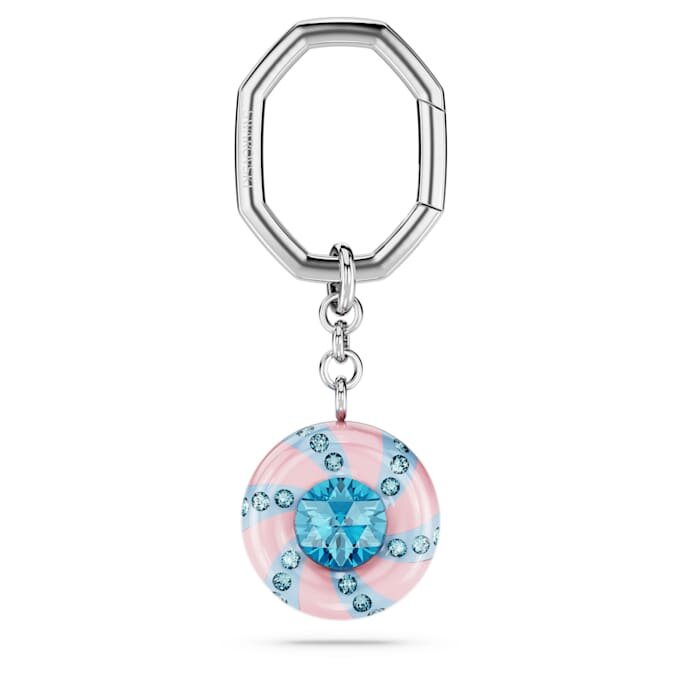 Porte-clés rond, multicolore, plaqué rhodium Porte-clés rond, multicolore, plaqué rhodium