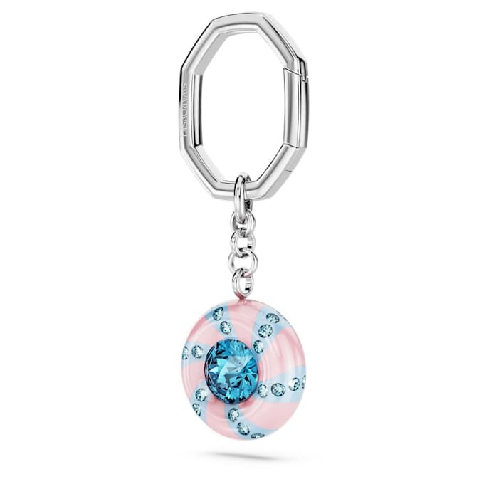 Porte-clés rond, multicolore, plaqué rhodium Porte-clés rond, multicolore, plaqué rhodium
