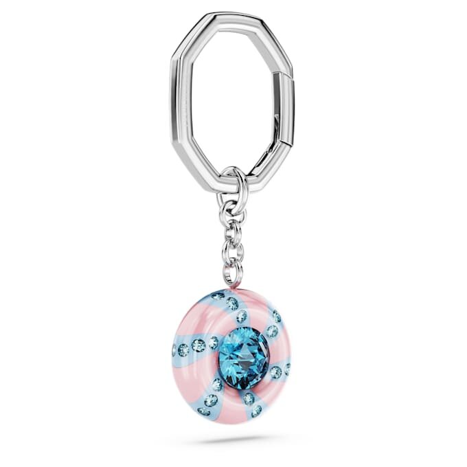 Porte-clés rond, multicolore, plaqué rhodium Porte-clés rond, multicolore, plaqué rhodium