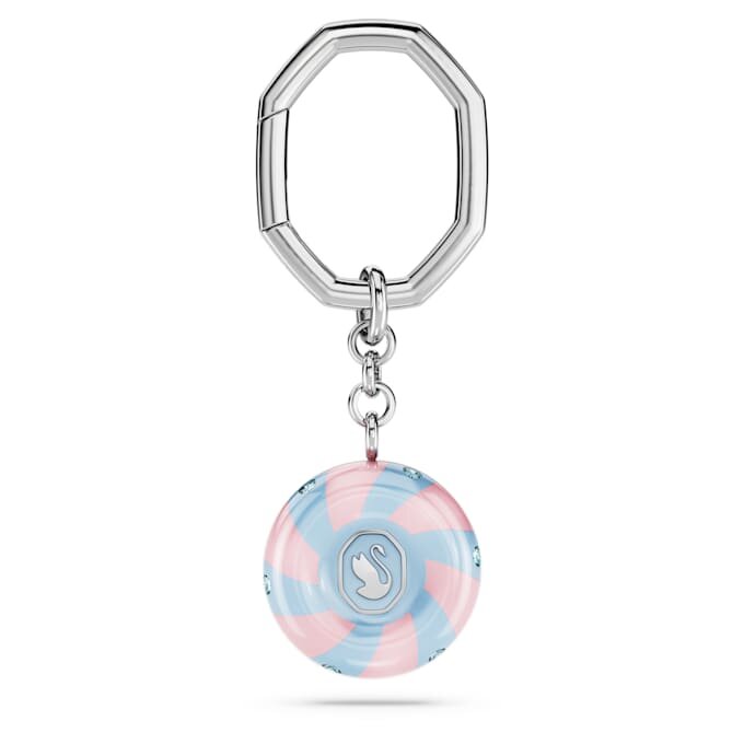 Porte-clés rond, multicolore, plaqué rhodium Porte-clés rond, multicolore, plaqué rhodium