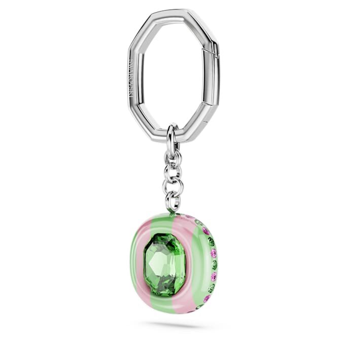 Porte-clés à taille octogonale, multicolore, plaqué rhodium Porte-clés à taille octogonale, multicolore, plaqué rhodium
