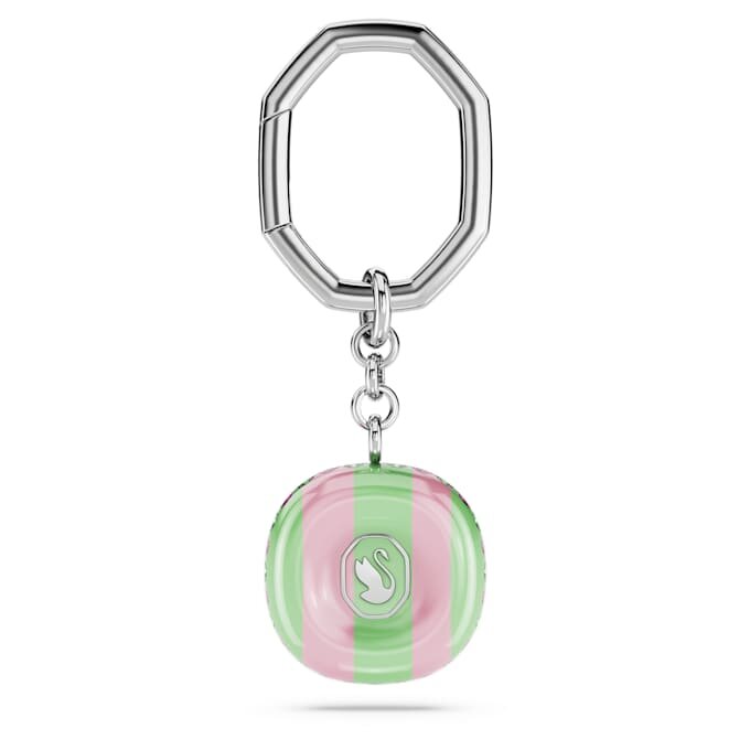 Porte-clés à taille octogonale, multicolore, plaqué rhodium Porte-clés à taille octogonale, multicolore, plaqué rhodium