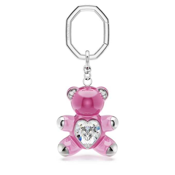 Porte-clés Teddy Bear, rose, plaqué rhodium Porte-clés Teddy Bear, rose, plaqué rhodium