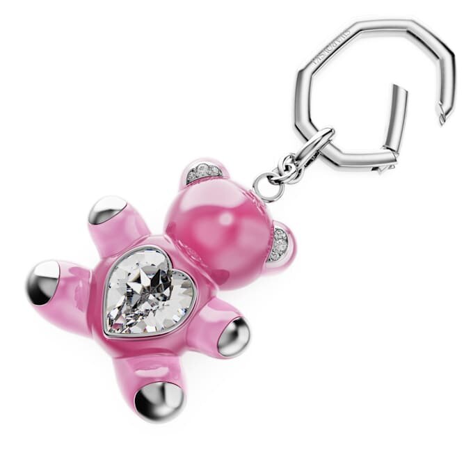Porte-clés Teddy Bear, rose, plaqué rhodium Porte-clés Teddy Bear, rose, plaqué rhodium