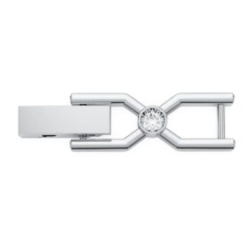 Rallonge Imber Emily Tennis, taille ronde, blanche, plaquée rhodium