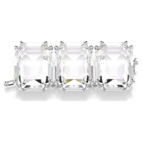 Rallonge Millenia à taille octogonale, blanche, plaquée rhodium