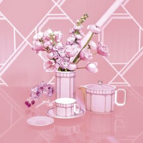 Assiette plate Signum en porcelaine, rose
