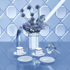 Assiette Signum en porcelaine, petite, bleue