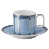Tasse à expresso Signum avec soucoupe, en porcelaine, bleue Tasse à expresso Signum avec soucoupe, en porcelaine, bleue