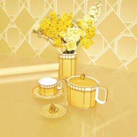 Théière Signum en porcelaine, petite, jaune