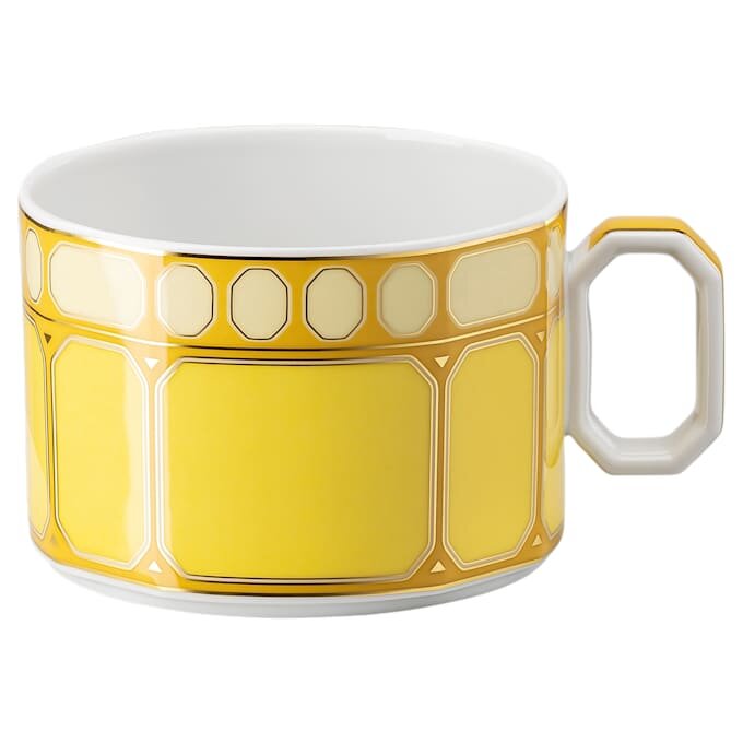 Tasse à thé Signum avec soucoupe, en porcelaine, jaune Tasse à thé Signum avec soucoupe, en porcelaine, jaune