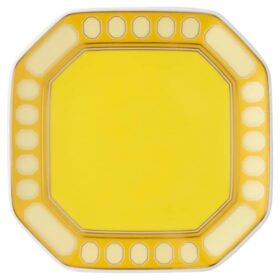 Signum Vide Poche en porcelaine, jaune