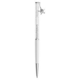 Stylo à bille Crystalline blanc, laqué blanc, chromé
