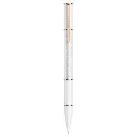 Stylo à bille Crystalline blanc, plaqué or rose