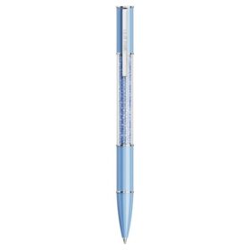 Stylo à bille Crystalline, cristaux Recreated™, bleu, laqué bleu, chromé