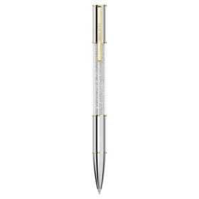 Stylo à bille Crystalline, finition argentée, mélange de métaux
