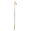 Stylo à bille Crystalline « Horse Shoe », blanc, laqué blanc, plaqué or Stylo à bille Crystalline « Horse Shoe », blanc, laqué blanc, plaqué or