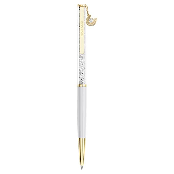 Stylo à bille Crystalline « Horse Shoe », blanc, laqué blanc, plaqué or Stylo à bille Crystalline « Horse Shoe », blanc, laqué blanc, plaqué or