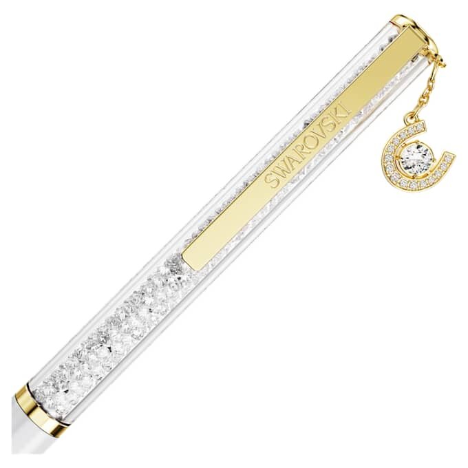 Stylo à bille Crystalline « Horse Shoe », blanc, laqué blanc, plaqué or Stylo à bille Crystalline « Horse Shoe », blanc, laqué blanc, plaqué or