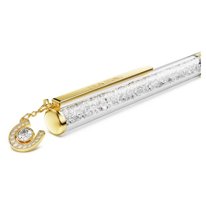 Stylo à bille Crystalline « Horse Shoe », blanc, laqué blanc, plaqué or Stylo à bille Crystalline « Horse Shoe », blanc, laqué blanc, plaqué or
