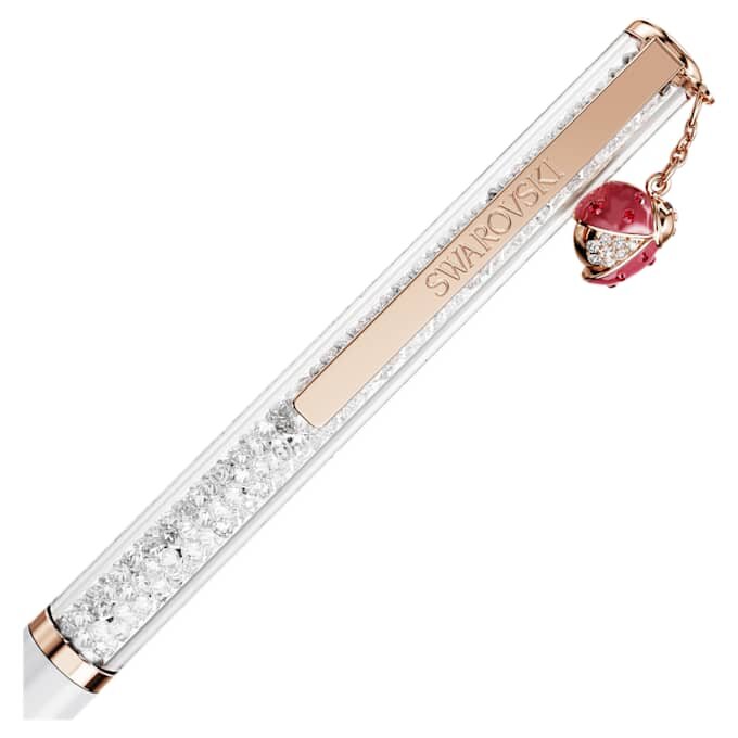 Stylo à bille Crystalline « Ladybug », blanc, laqué rouge, plaqué or rose Stylo à bille Crystalline « Ladybug », blanc, laqué rouge, plaqué or rose