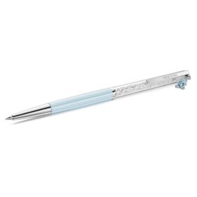 Stylo à bille Crystalline Teddy, bleu, laqué bleu, plaqué chrome