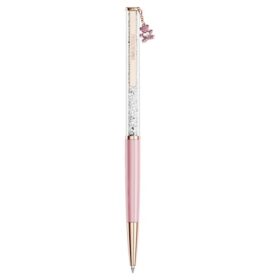 Stylo à bille Crystalline Teddy, rose, laqué rose, plaqué or rose