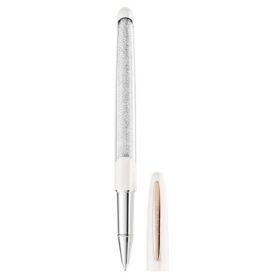Stylo roller Crystalline blanc, plaqué or rose