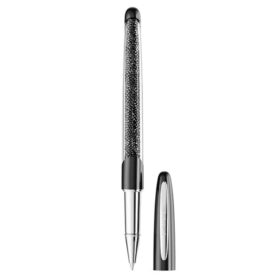 Stylo roller Crystalline noir, plaqué chrome