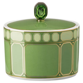 Sucrier Signum en porcelaine, vert