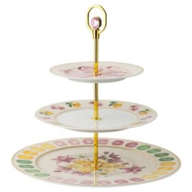 Étagère Idyllia en porcelaine, motif imprimé cristal, multicolore