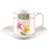 Tasse à café Idyllia avec soucoupe, en porcelaine, motif imprimé en cristal, fleurs, multicolore Tasse à café Idyllia avec soucoupe, en porcelaine, motif imprimé en cristal, fleurs, multicolore