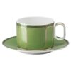 Tasse et soucoupe Signum en porcelaine, verte Tasse et soucoupe Signum en porcelaine, verte