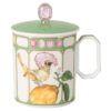 Tasse Idyllia en porcelaine, motif imprimé en cristal, moucherolle, vert Tasse Idyllia en porcelaine, motif imprimé en cristal, moucherolle, vert