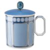 Tasse Signum avec couvercle, en porcelaine, bleue
