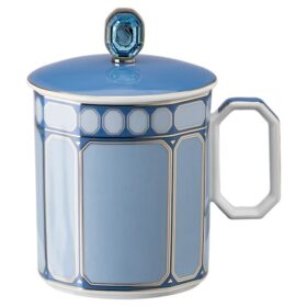 Tasse Signum avec couvercle, en porcelaine, bleue