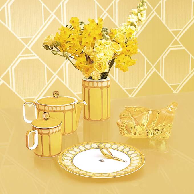 Assiette plate Signum en porcelaine, jaune Assiette plate Signum en porcelaine, jaune