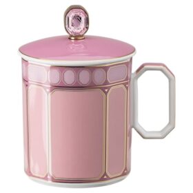 Tasse Signum avec couvercle, en porcelaine, rose