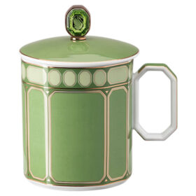 Tasse Signum avec couvercle, en porcelaine, verte