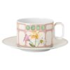 Tasse à thé Idyllia avec soucoupe, en porcelaine, motif « Crystal Print », bouquet, multicolore Tasse à thé Idyllia avec soucoupe, en porcelaine, motif « Crystal Print », bouquet, multicolore