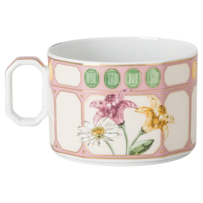 Tasse à thé Idyllia avec soucoupe, en porcelaine, motif « Crystal Print », bouquet, multicolore Tasse à thé Idyllia avec soucoupe, en porcelaine, motif « Crystal Print », bouquet, multicolore