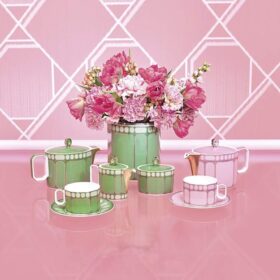 Tasse à thé Signum avec soucoupe, en porcelaine, verte