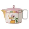 Théière Idyllia en porcelaine, motif imprimé cristal, oiseau, multicolore