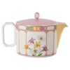 Théière Idyllia en porcelaine, motif imprimé cristal, oiseau, multicolore