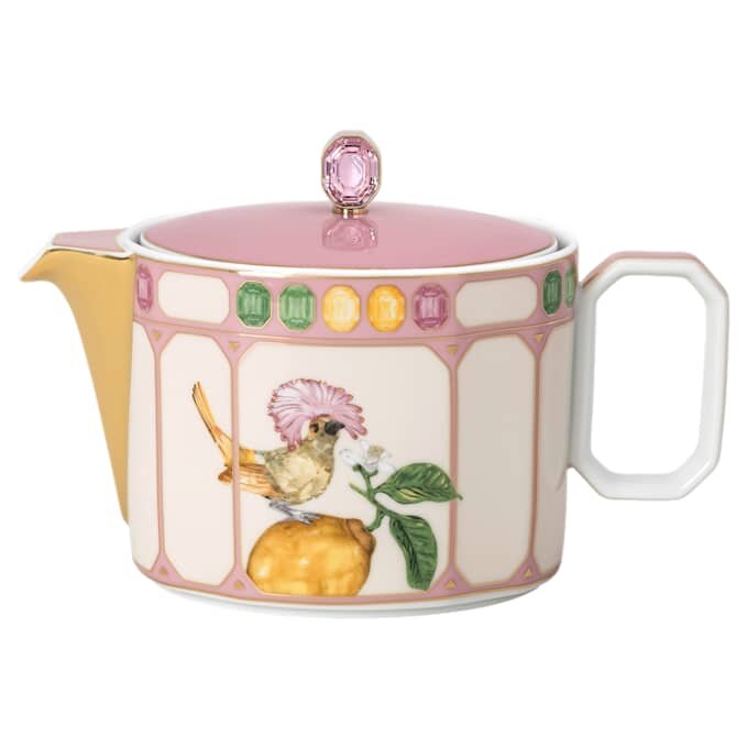 Théière Idyllia en porcelaine, motif imprimé en cristal, moucherolle, petite, multicolore Théière Idyllia en porcelaine, motif imprimé en cristal, moucherolle, petite, multicolore