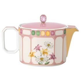 Théière Idyllia en porcelaine, motif imprimé en cristal, moucherolle, petite, multicolore