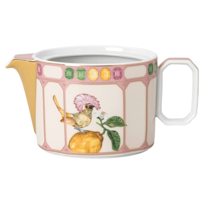Théière Idyllia en porcelaine, motif imprimé en cristal, moucherolle, petite, multicolore Théière Idyllia en porcelaine, motif imprimé en cristal, moucherolle, petite, multicolore